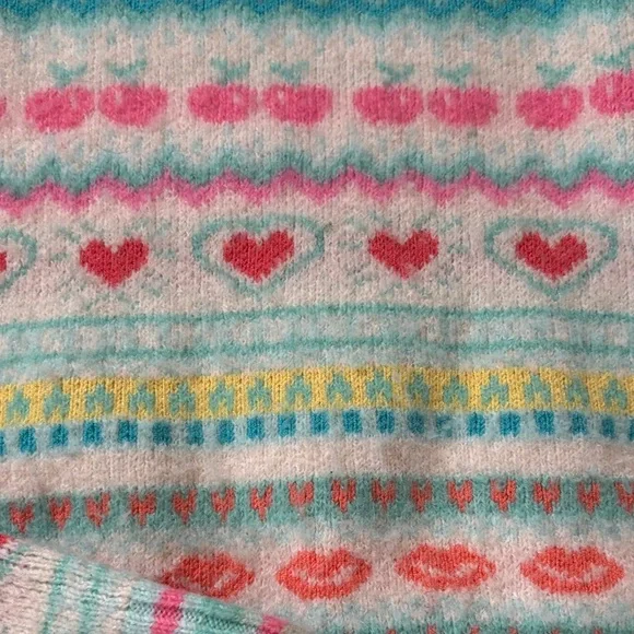Colorful Heart and Stripe Kids Sweater - Picture 3 of 3